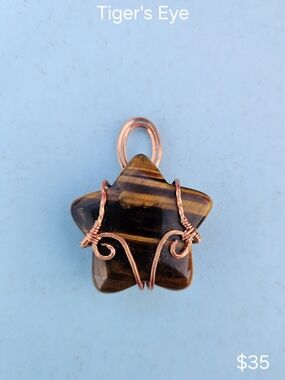 Hand Crafted Tiger's Eye Star Pendant